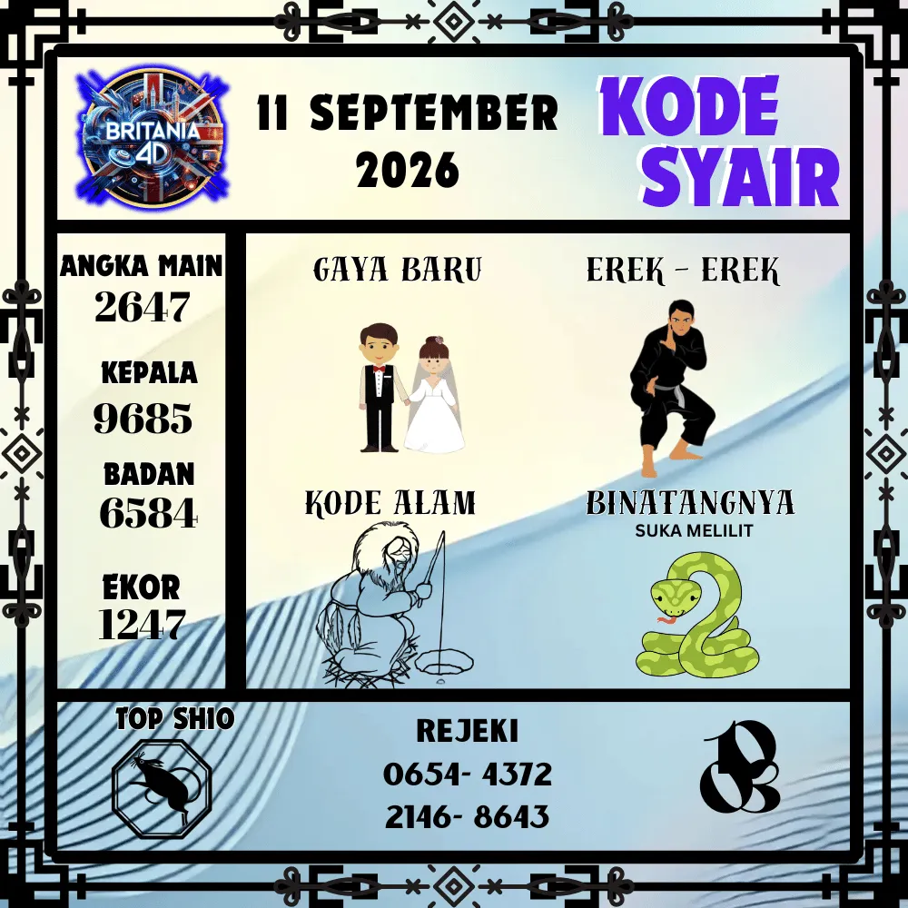Kode Syair Britania4D  Pools - September 2026
