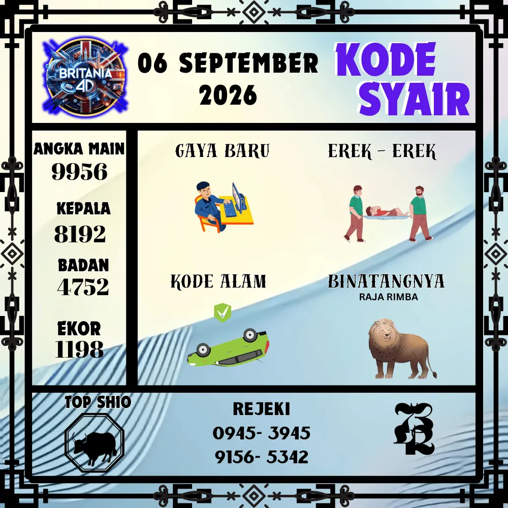 Kode Syair Britania4D  Pools - September 2026
